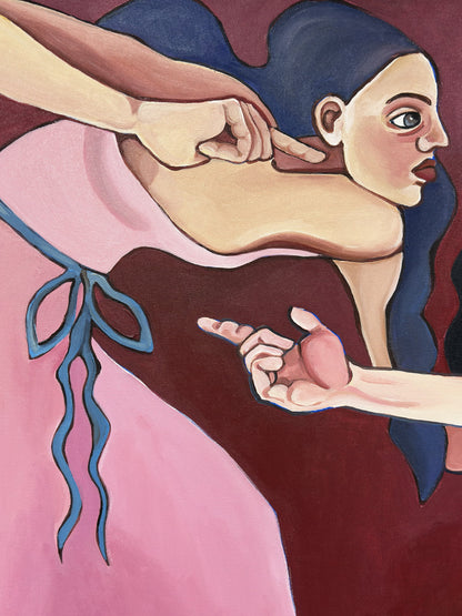 Noemi Safir women painting You’re Being Sensitive, exploring the moment when feeling is treated as exaggeration and self protection becomes a form of resistance.