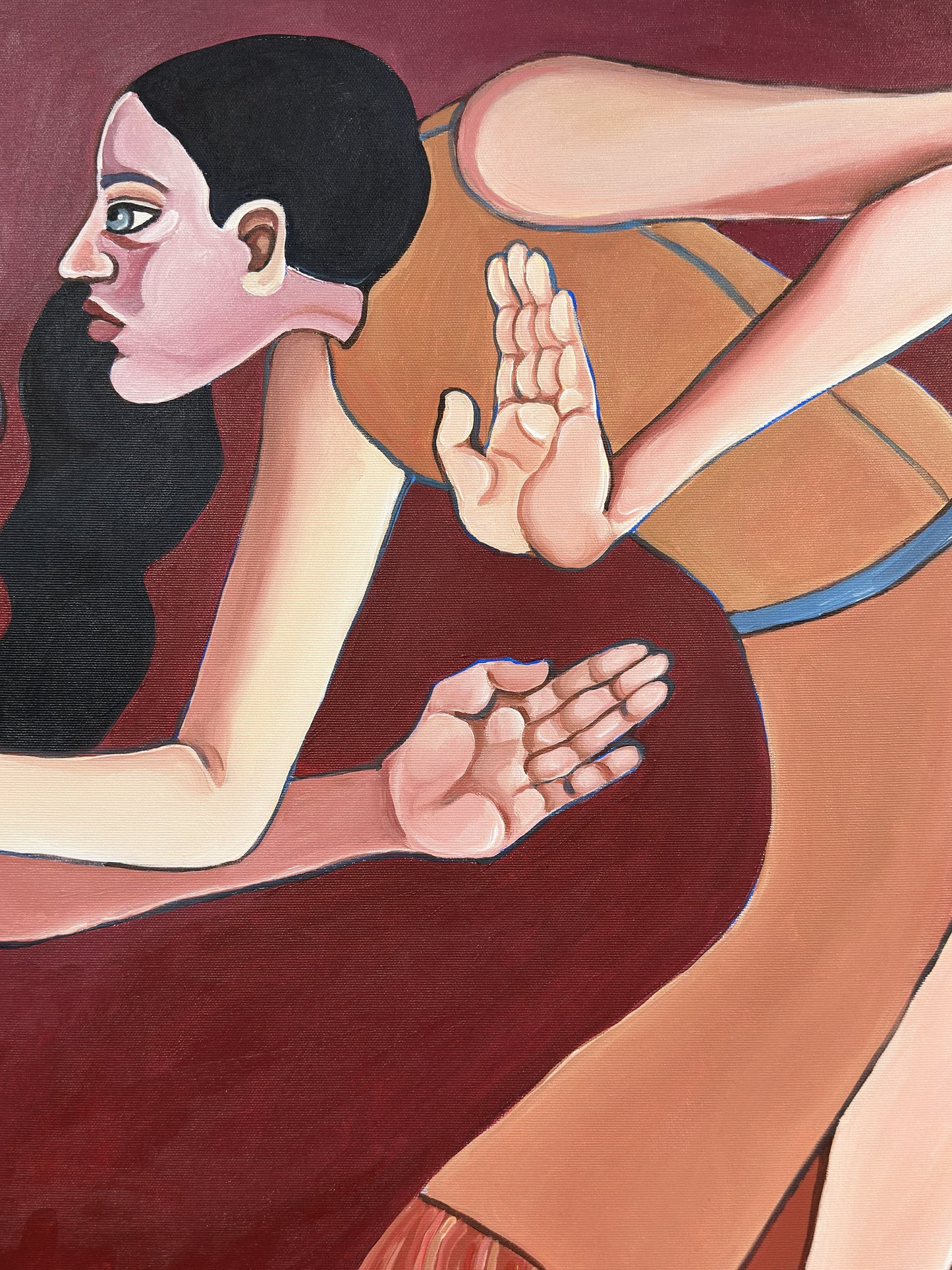 Contemporary figurative art by Israeli artist Noemi Safir titled You’re Being Sensitive, created for collectors drawn to women in art, emotional storytelling and beauty with meaning.
