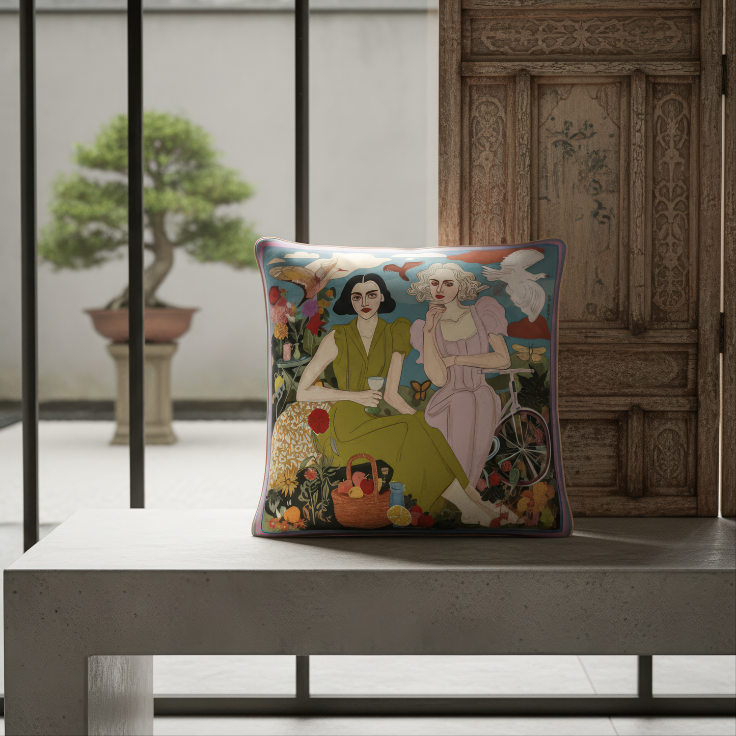 With its square form and premium craftsmanship, this NOE MI pillow is perfect for maximalist homes or luxurious minimal spaces needing personality.