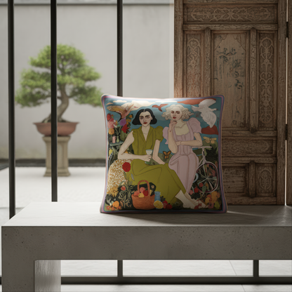 With its square form and premium craftsmanship, this NOE MI pillow is perfect for maximalist homes or luxurious minimal spaces needing personality.
