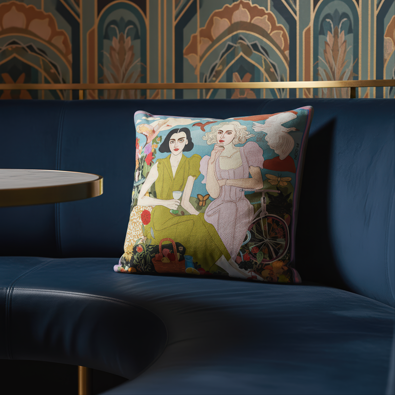 'The Picnic' , Square Cushion