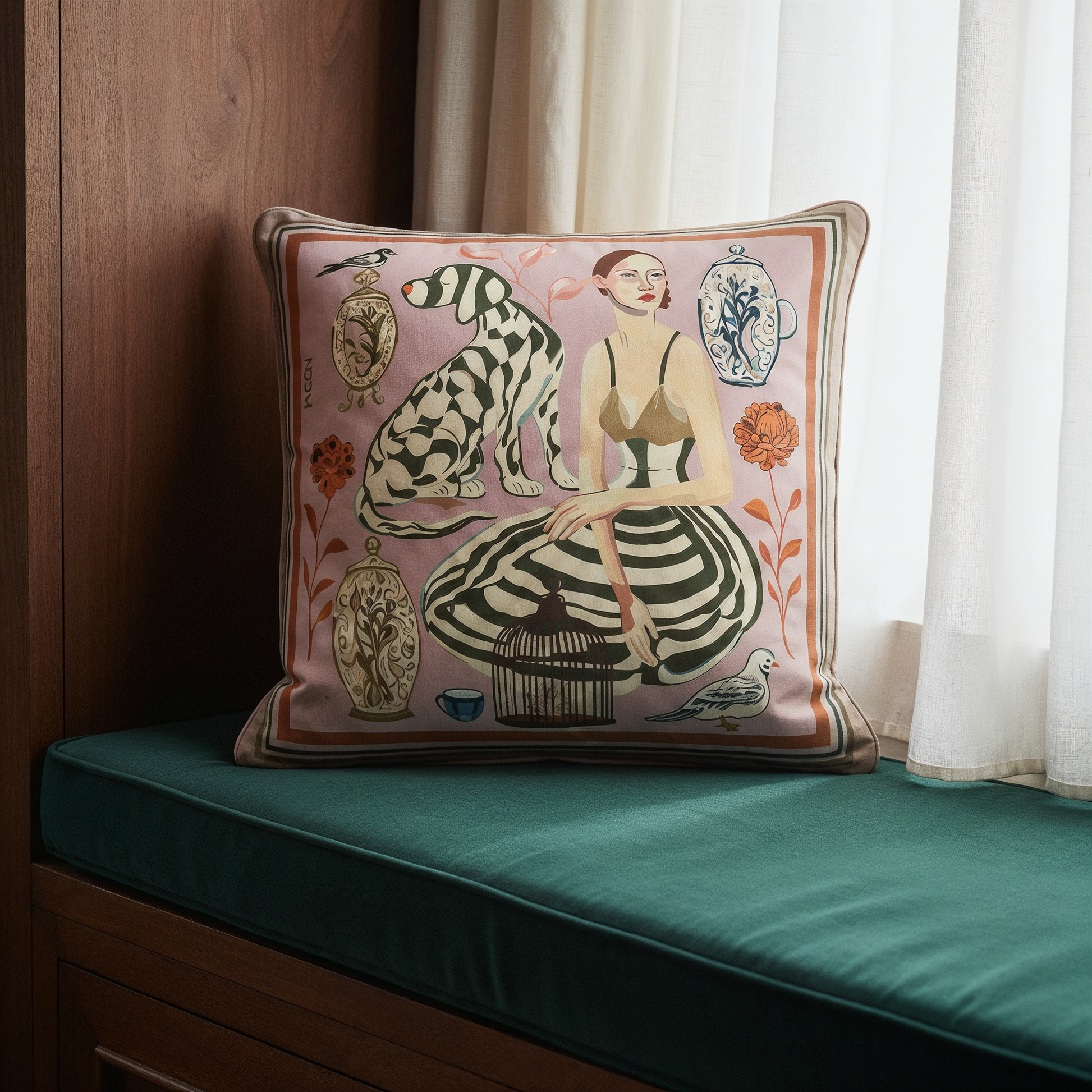 Premium throw pillow with soft texture and subtle sheen, designer home decor piece for interiors in New York, Los Angeles, and Milan.