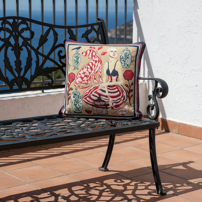 Elegant decorative cushion designed for sofas, beds, and lounge chairs, adding lightness and artistic depth to modern interiors globally.