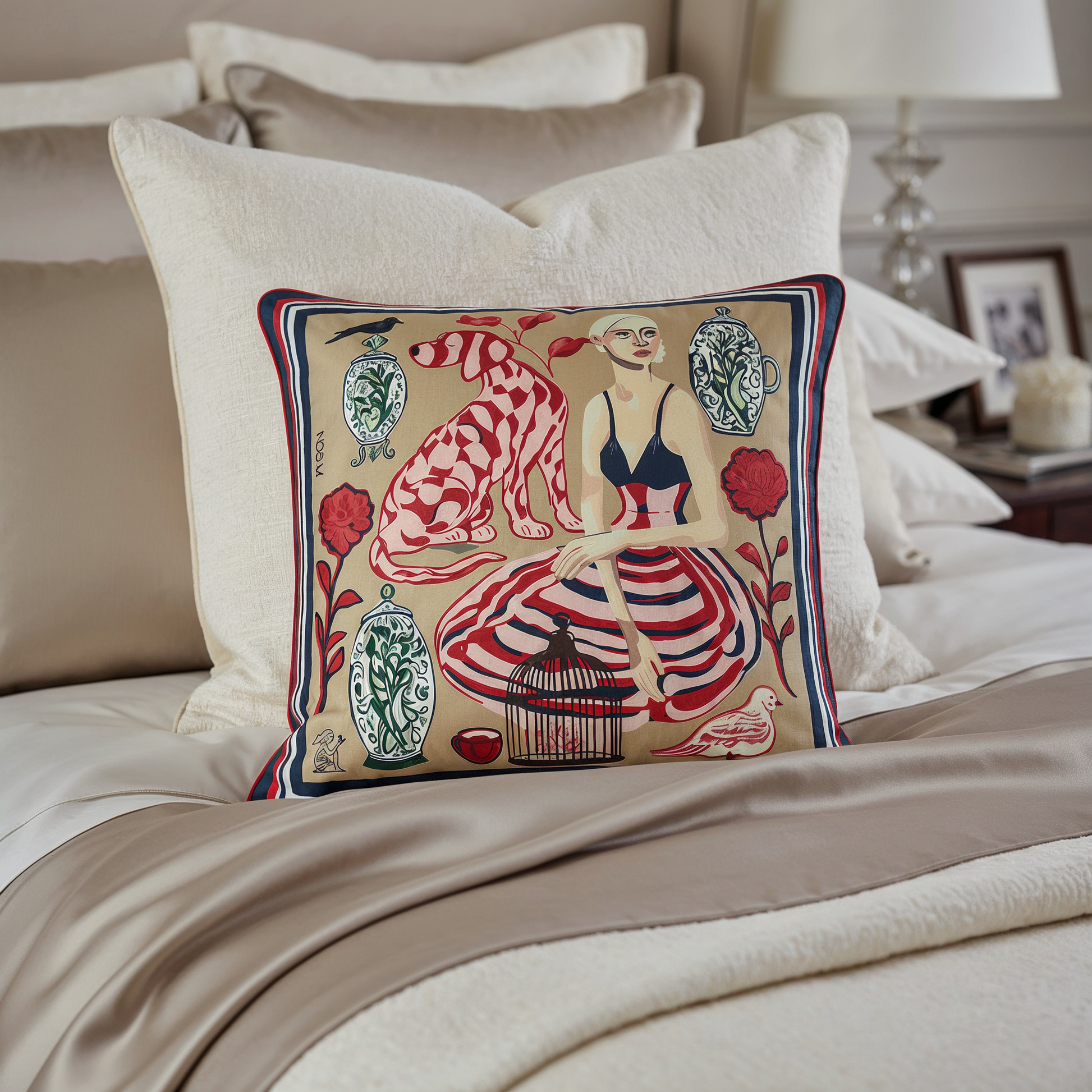 Premium velvet throw pillow with soft texture and luminous sheen, designer home decor piece for interiors in New York, Los Angeles, and Milan.