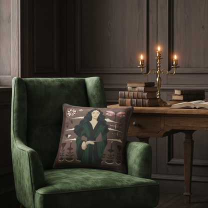 NOE MI premium cushion with moody tones and refined artistic design for stylish interiors