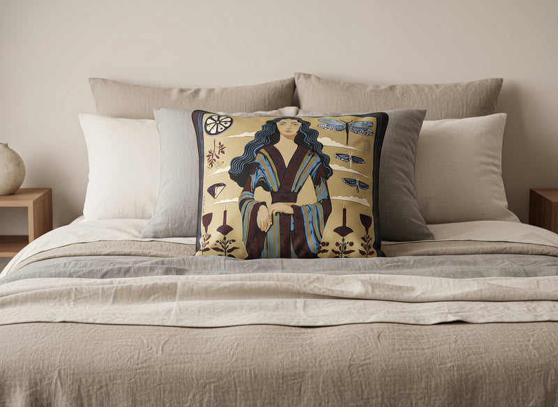 'Ginger Lace' Square Cushion, Bordeaux