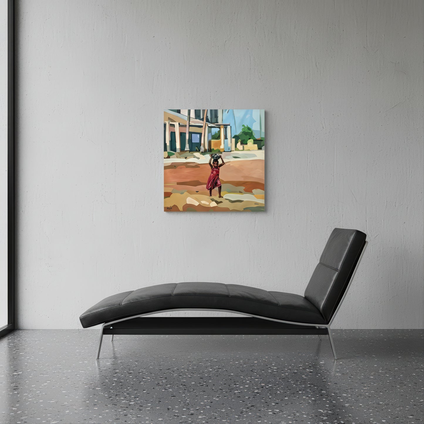 Search for my own gold by Noemi Safir is a signed limited edition print with a young girl carrying a bowl on her head through a luminous landscape, creating a tender composition of resilience, dignity, and inner purpose.