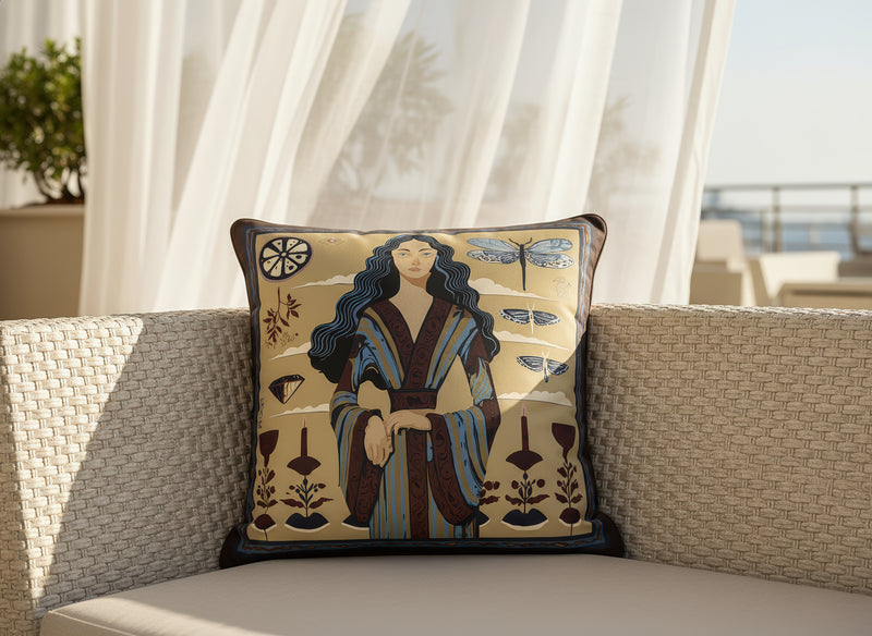 'Ginger Lace' Square Cushion, Bordeaux