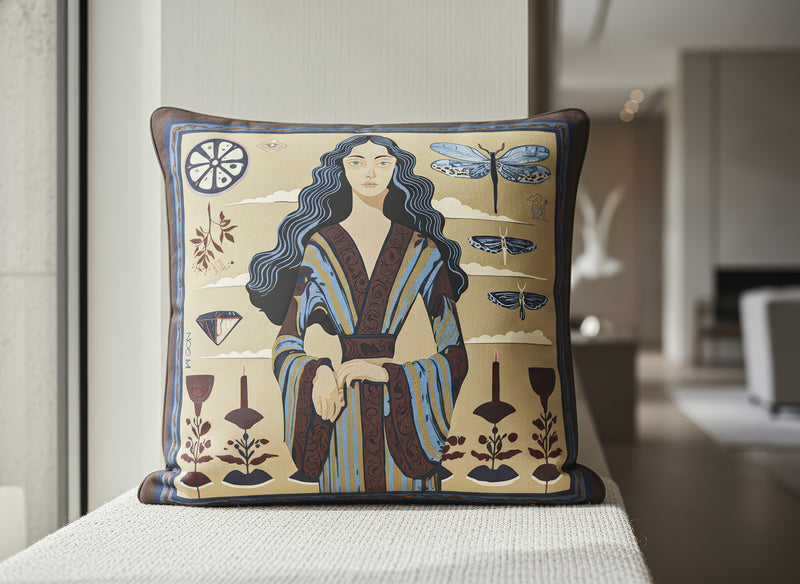 'Ginger Lace' Square Cushion, Bordeaux