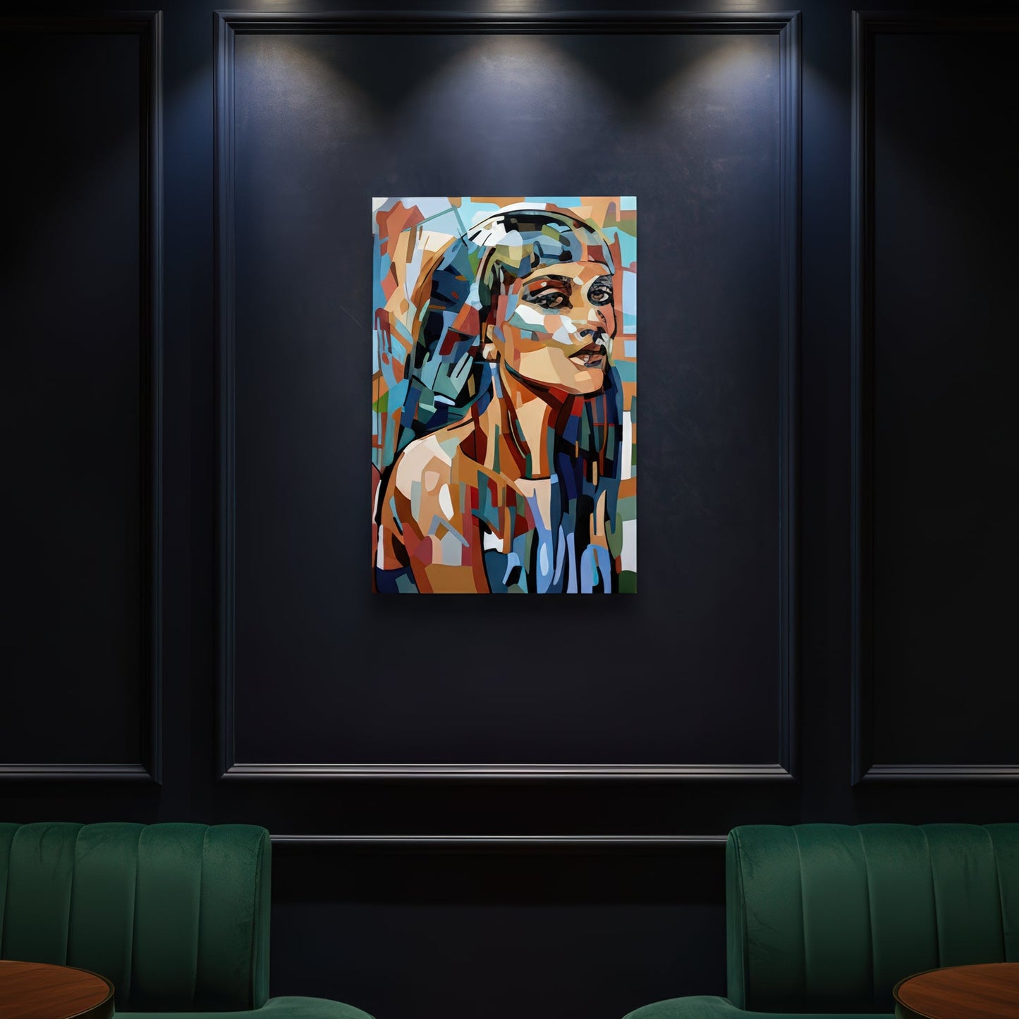 Black Princess by Noemi Safir is a signed limited edition print with a striking female portrait in layered abstract color fields, offering a bold wall art statement filled with grace, strength, and modern figurative energy.
