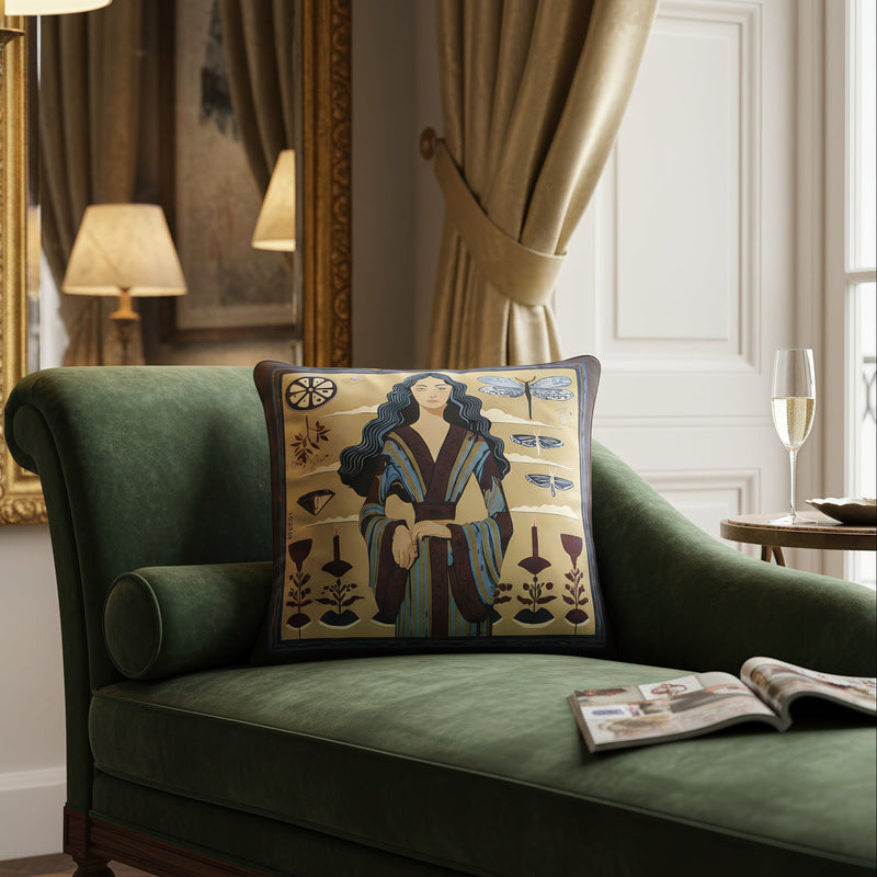 'Ginger Lace' Square Cushion, Bordeaux