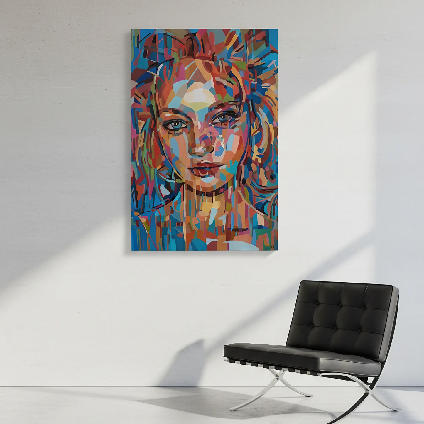 The next best thing by Noemi Safir is a signed limited edition print with a bold close up female portrait in vibrant abstract color blocks, offering a powerful statement piece with modern figurative energy.