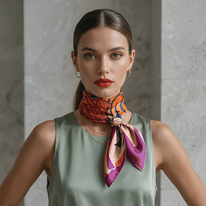 'Porcelain Tension', Silk Scarf, Tropic