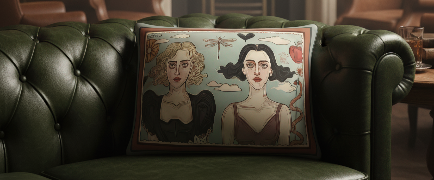 Elegant rectangular cushion merging emotion, art, and comfort — part of the NOE MI signature pillow line.