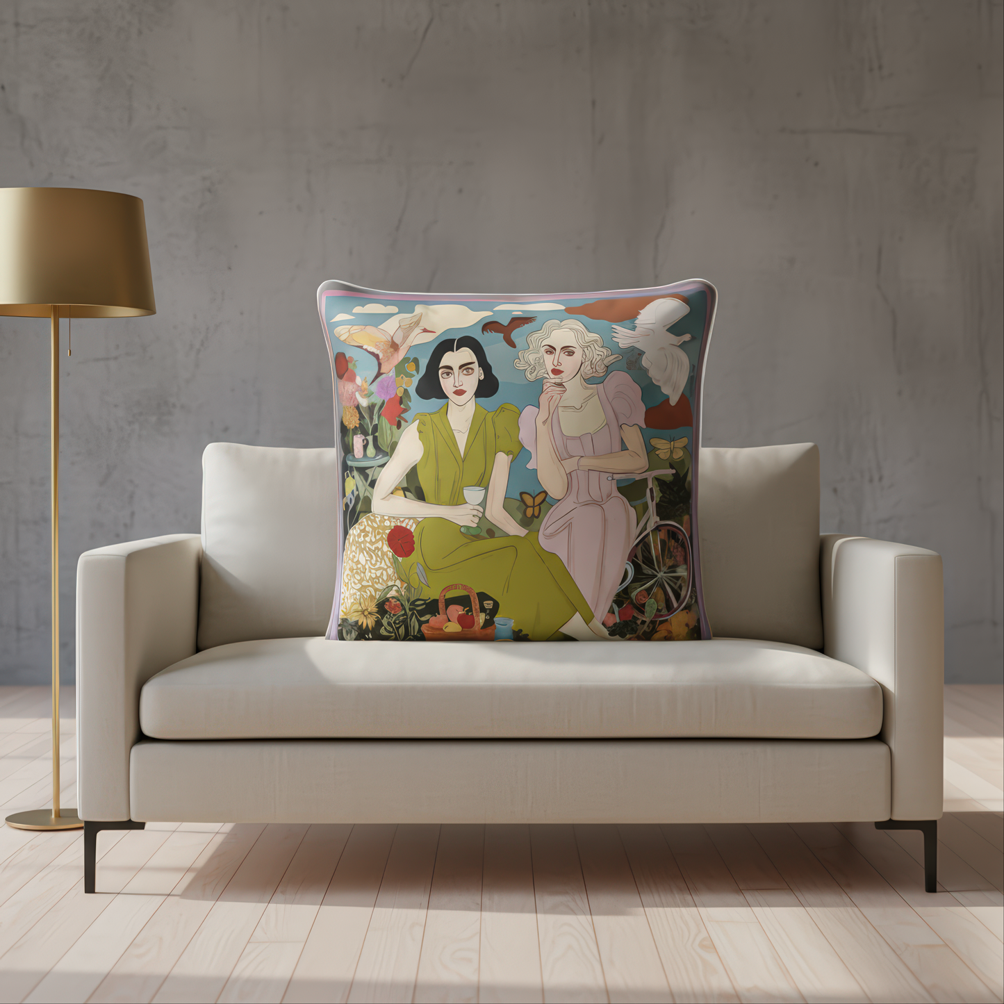 The NOE MI brand’s signature storytelling comes to life here through fine detailing and symbolic female imagery.