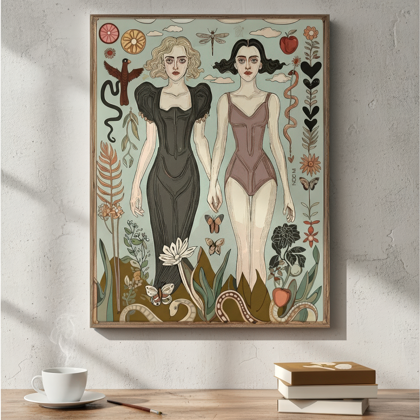 Modern surrealist art print by NOE MI , bold, symbolic and deeply feminine, printed on museum-grade fine art paper.