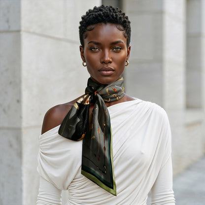 'The Navigator', silk scarf, Midnight