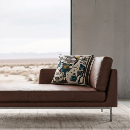 NOE MI Porcelain Tension Noir cushion is a luxury velvet shimmer cushion with soft-touch finish and full-edge piping for sophisticated interiors.