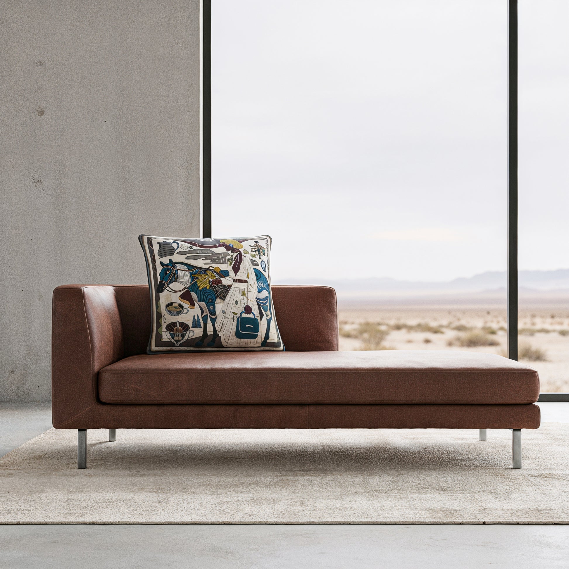 NOE MI Porcelain Tension Noir cushion is a premium designer cushion combining porcelain inspired elements with a calm and structured composition.