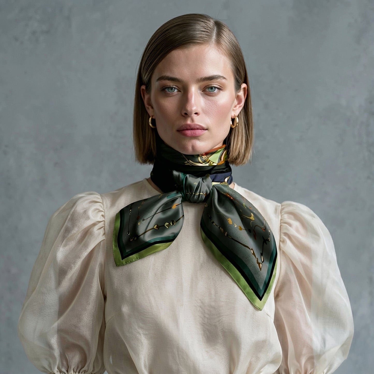 'The Navigator', silk scarf, Midnight