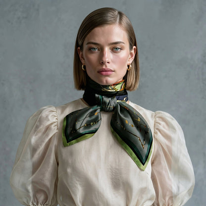 'The Navigator', silk scarf, Midnight