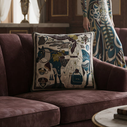 NOE MI Porcelain Tension Noir cushion is a designer cushion in velvet or brushed twill fabric ideal for boutique interiors and stylish homes.