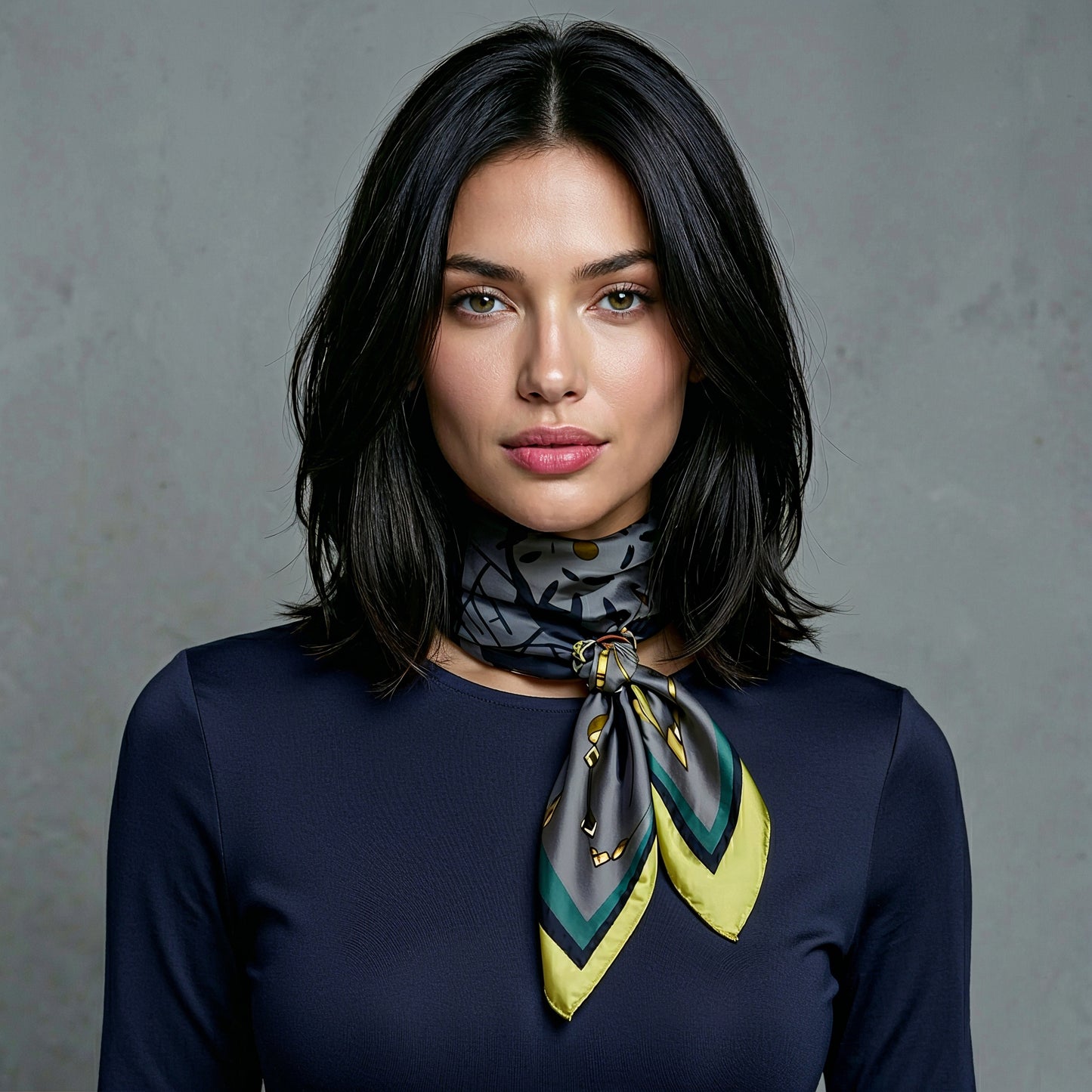 'The Navigator', silk scarf, Midnight